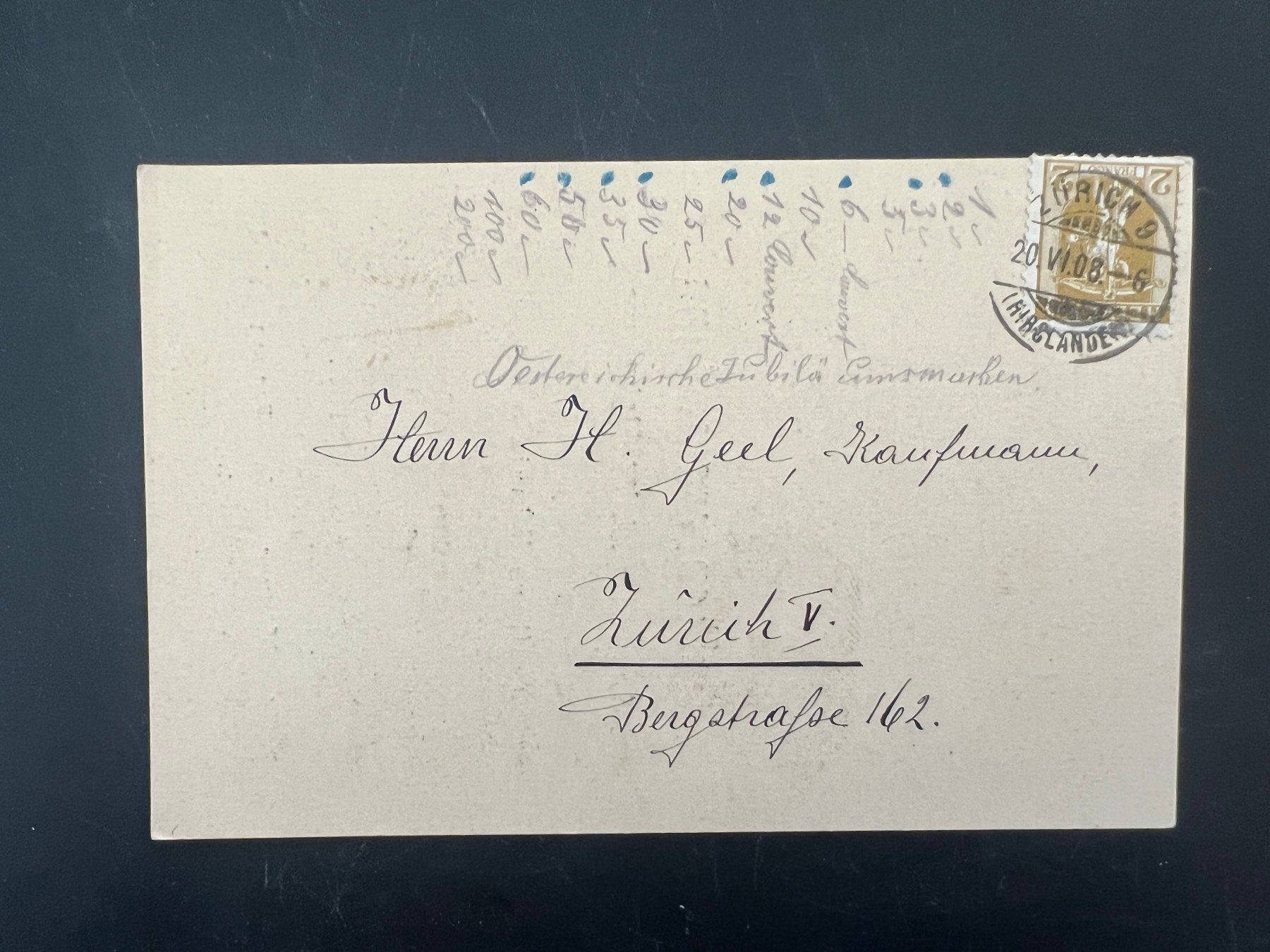 Cartoline postali: AK 1908 Einladung Absinthverbot Postkarte   (G448) – Usato da Hinwil venduto da Sidi4