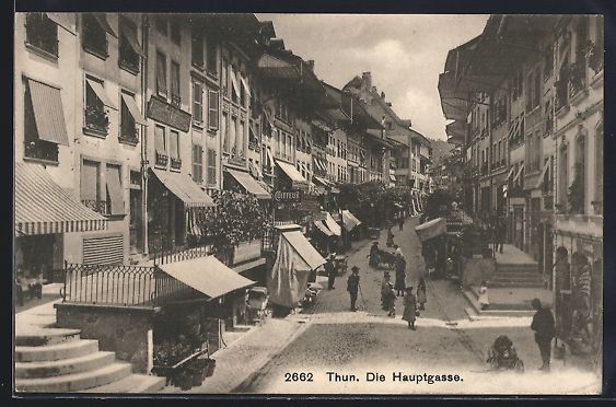 Cartoline postali: Thun, belebte Strassenpartie in der Haup – Usato da Berlin venduto da bartko-reher