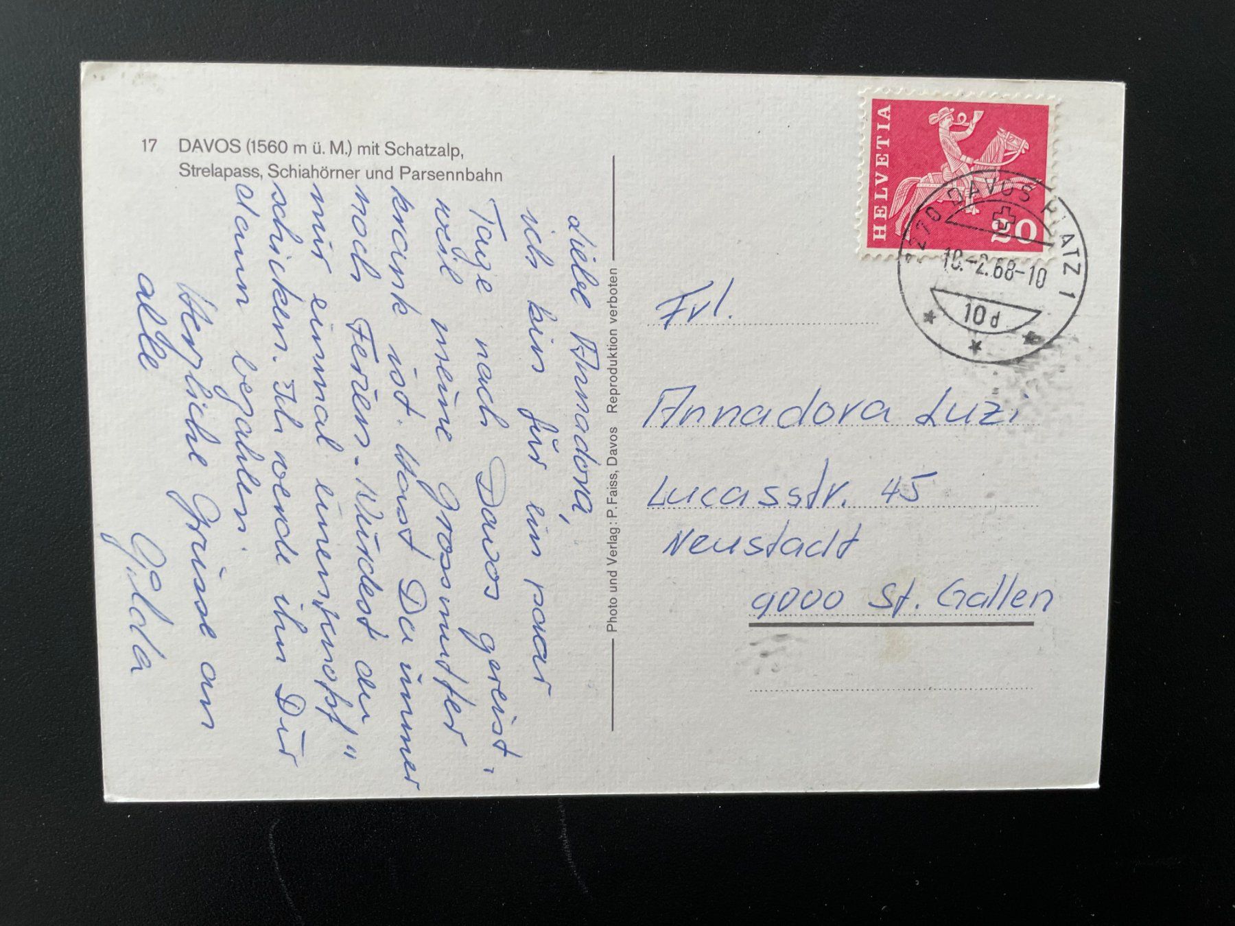 Cartes postales: AK GR Davos mit Schatzalp – D'occasion à Thal par Danny82 1