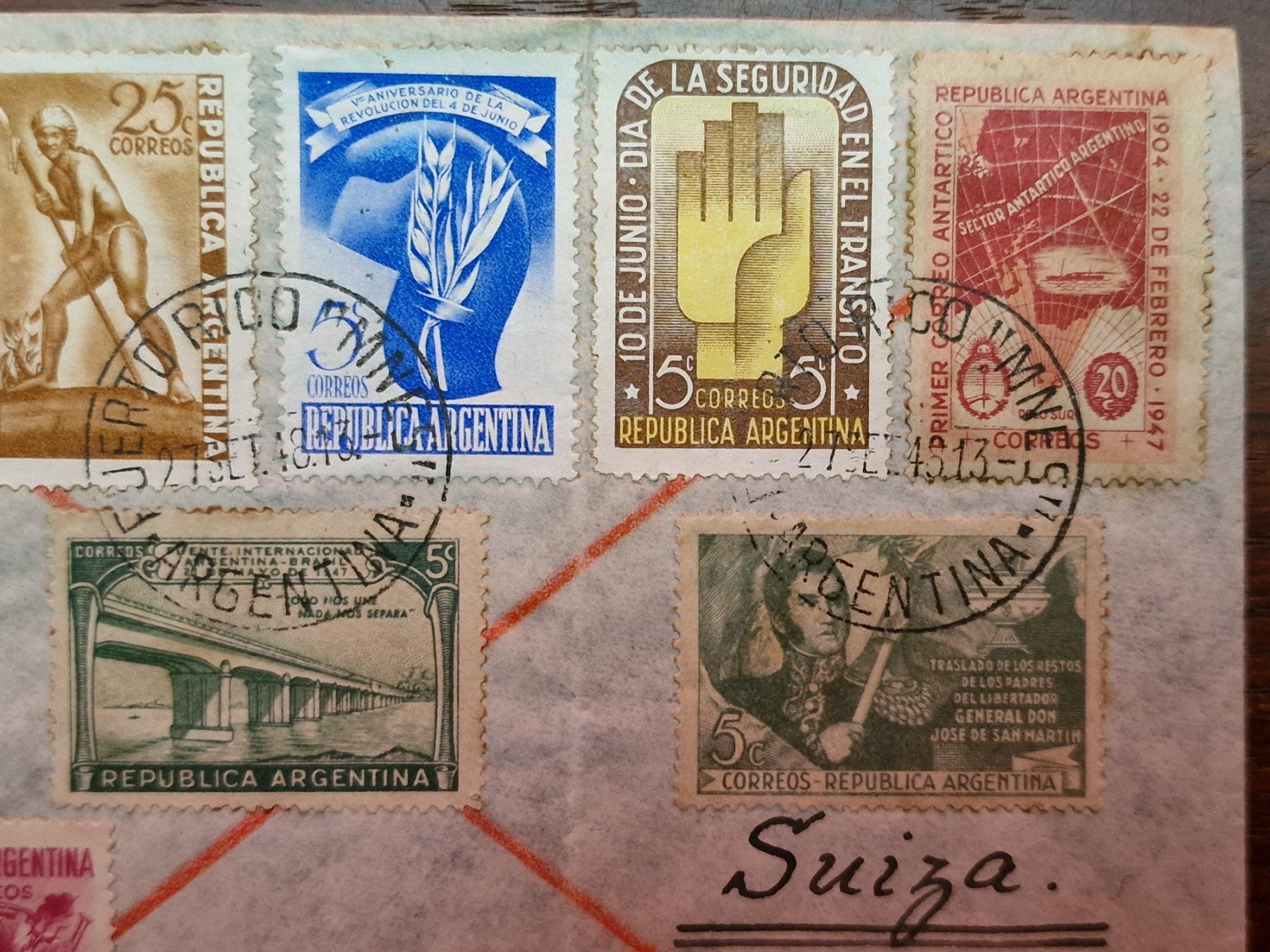 Tutti i francobolli: Rarer Bedarfs-Flugpostbrief Argentinien - St.Gallen – Usato da Aesch LU venduto da briefmarken.uray 2