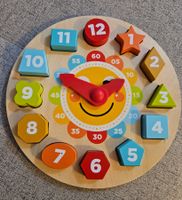 Lernuhr aus Holz mit Formen und Zahlen, originalverpackt🕜