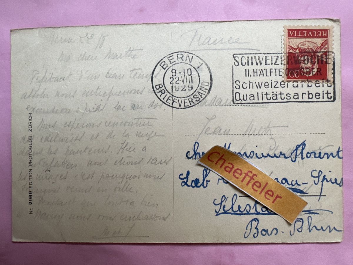 Cartoline postali: 1929 Bern-Kirchenfeldbrücke und Bundespalast – Usato da Zürich venduto da Chaeffeler 1