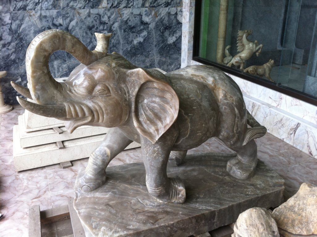 Skulpturen & Statuen: Skulptur Elefant Stein Marmor Elephanten – Neu und originalverpackt aus Daisendorf von Wohn-Kult 3