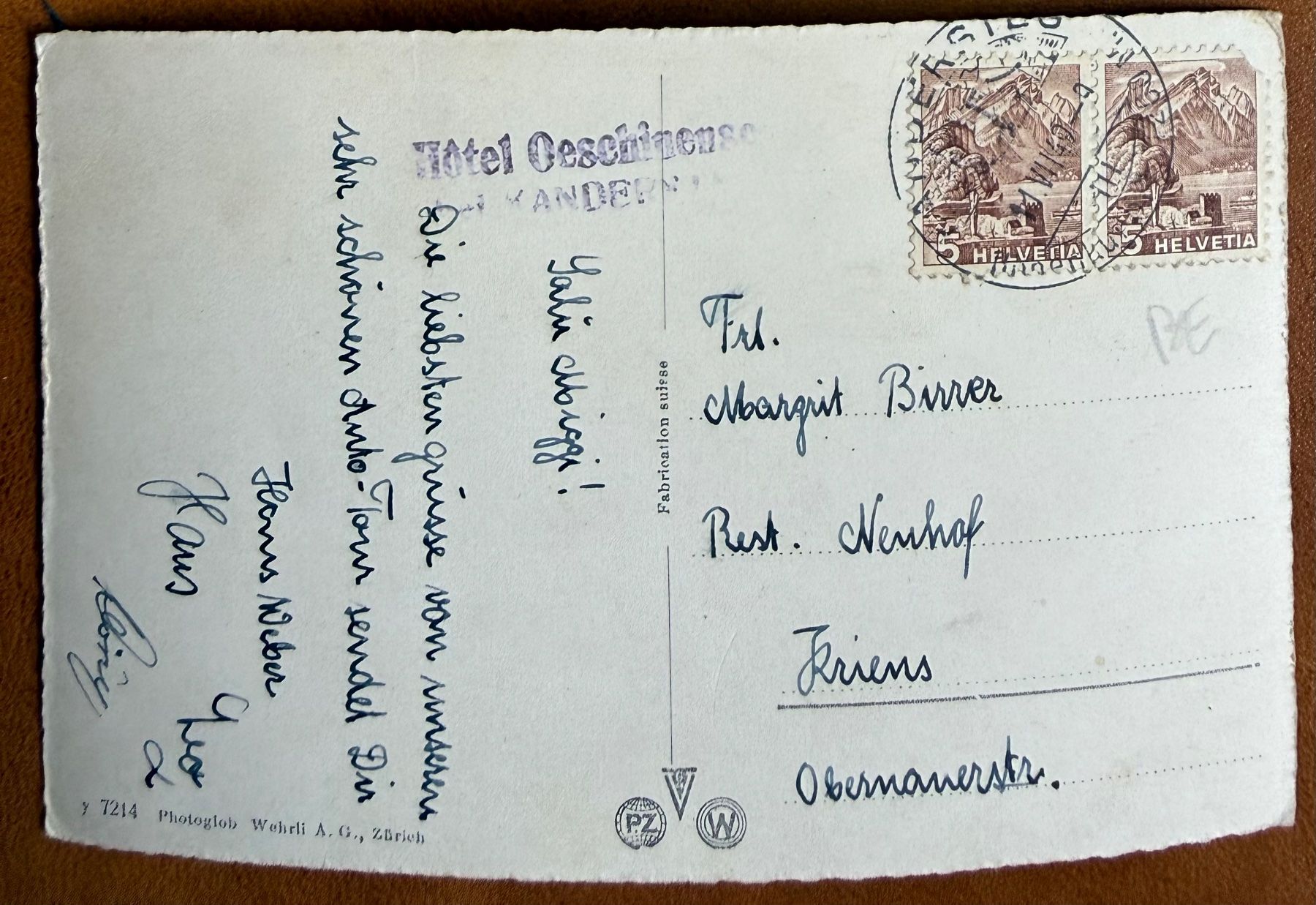 Cartoline postali: Oeschinensee - Panorama 1949 – Usato da Lutry venduto da Ediego 1