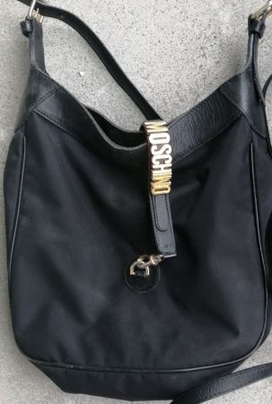 Moschino Schultertasche, schwarz, Vintage