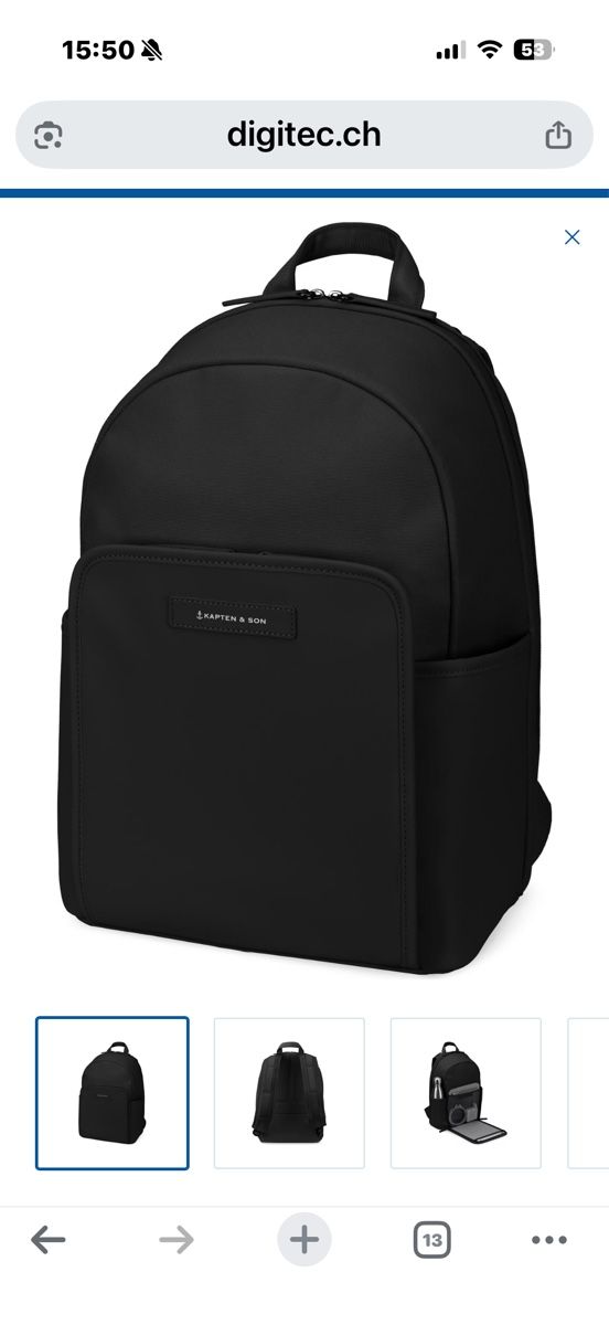Kapten & Son Zaini: Kapten&Son Rucksack schwarz – Nuovo (secondo la descrizione) da Bonstetten venduto da Moma10 6