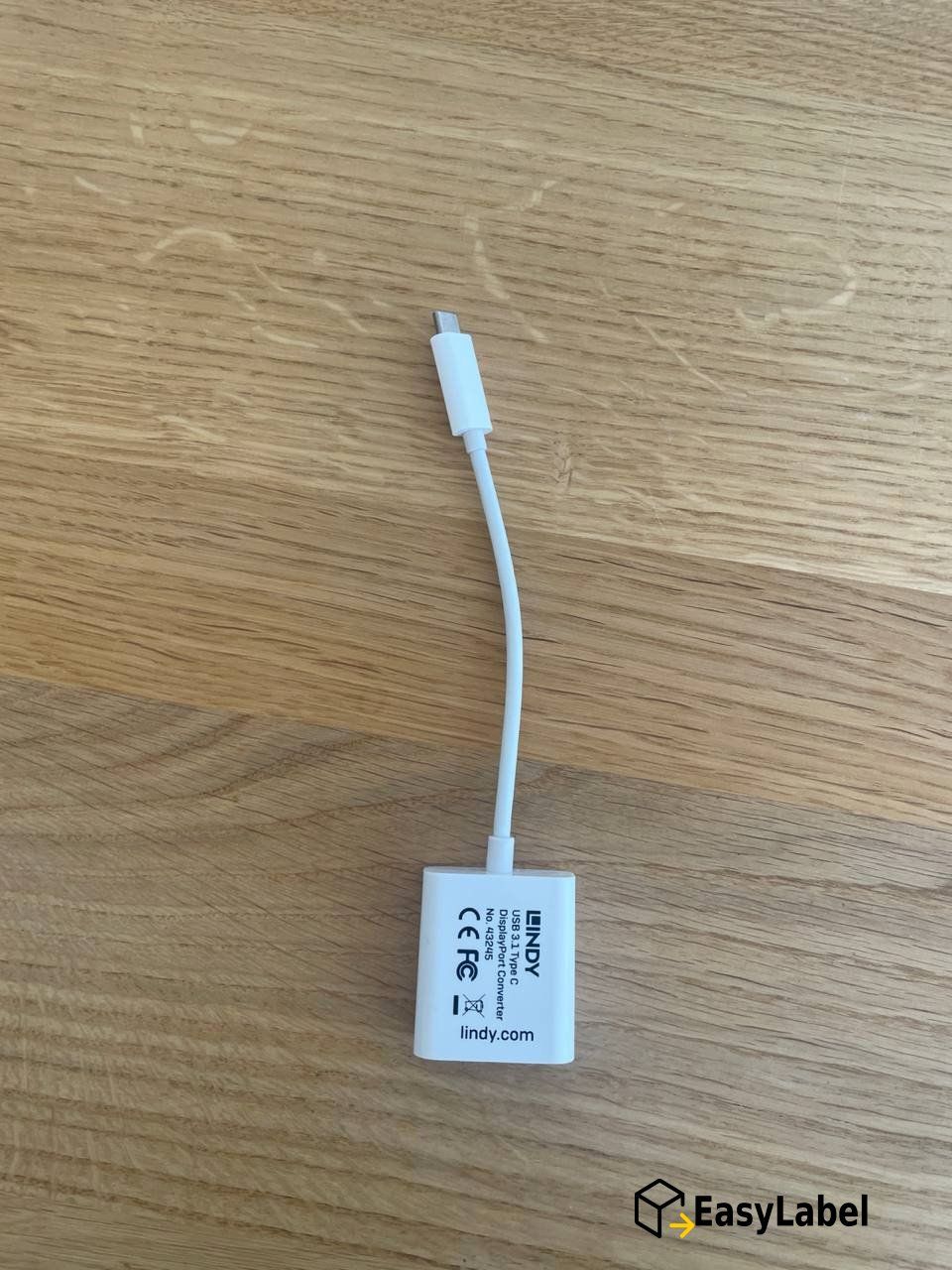 Kabel: DisplayPort/Usb-C Adapter, ca 20 cm. Lieferung gratis – Gebraucht aus Glattpark(Opfikon) von easylabel 1