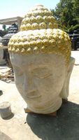 Brunnen Skulptur Buddha Kopf Wasserspiel Gartenteichbrunnen