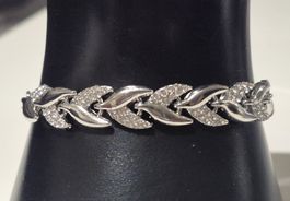 Bracciale da donna con strass argento nuovo
