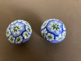 Kerze Wachs Pilze Paar Vintage Blau Weiss