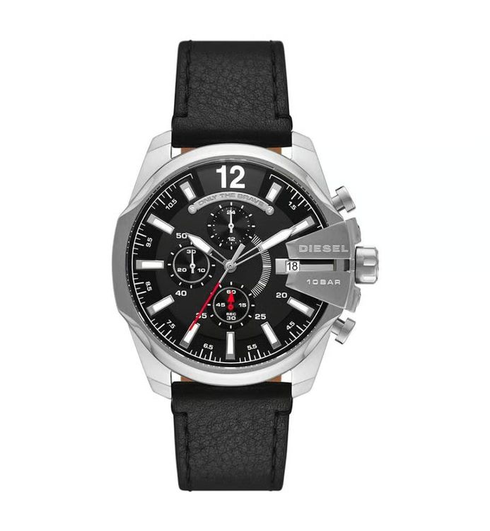 Diesel Orologi: Diesel Leder-Armbanduhr Baby Chief "schwarz" (FABRIKNEU) – Nuovo e nell'imballaggio originale da Aeschi SO venduto da Bluemail 1