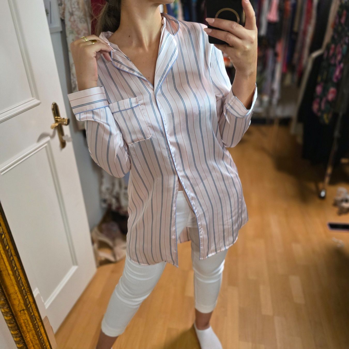 Blusen: Sommer Bluse Hemd Oversized Rosa Gestreift, Gr. 38/M – Gebraucht aus Wald ZH von CapLux 3