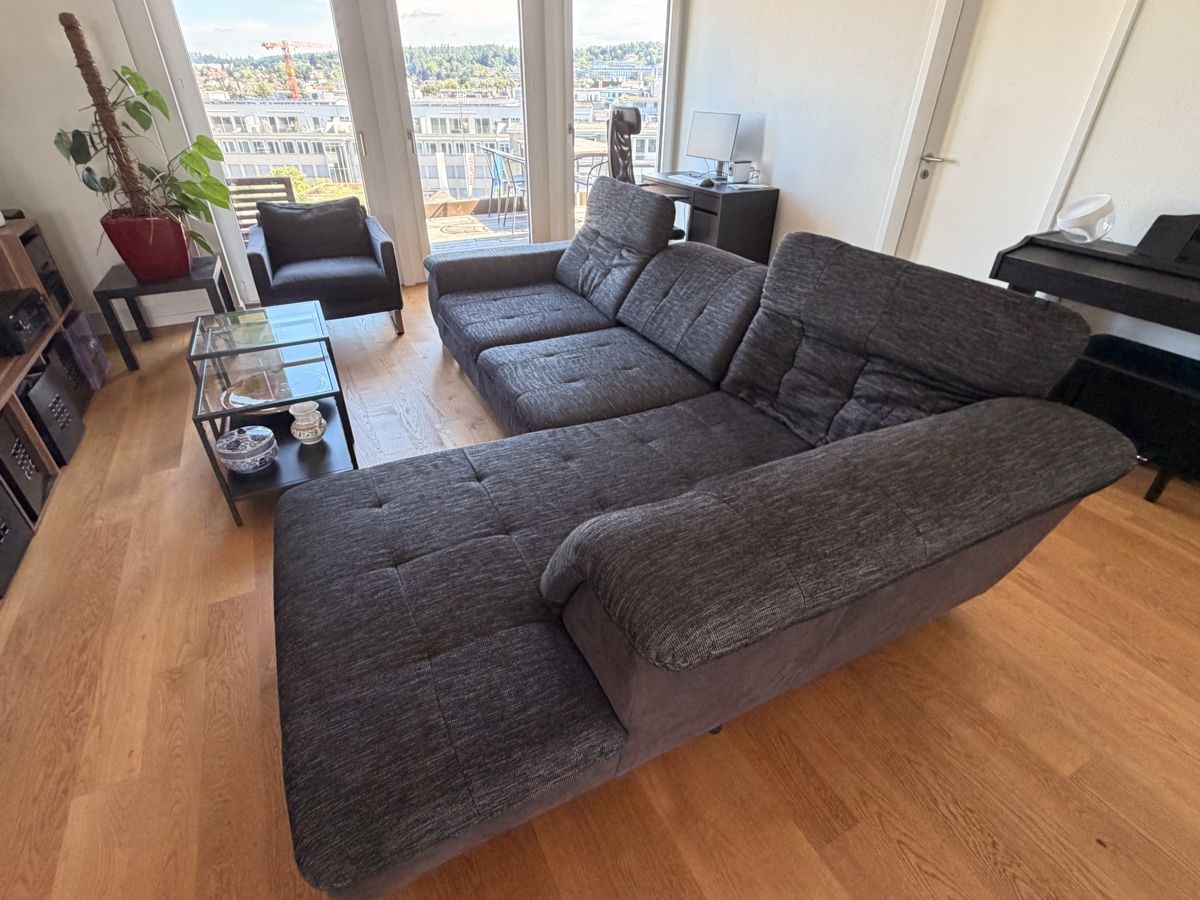 Divani: Moderne Ecksofa, Dunkelgrau, mit Bettfunktion, Top Zustand – Usato da Winterthur venduto da spe_cq22 6