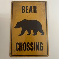 🇺🇸 USA Bear Crossing Warnschild (30x20cm)  – OVP