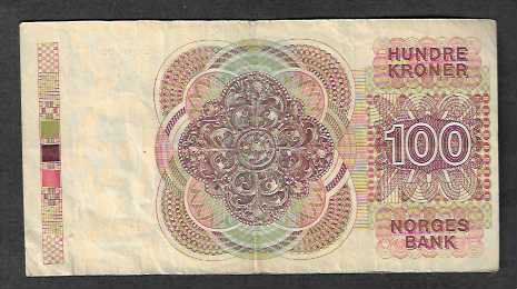 Banconote: Norway  100  Kroner   1988  Gebraucht – Usato da Gordola venduto da coinsandnotes 1