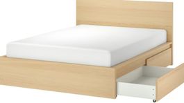  Ikea Bettgestell mit Schubladen Buche