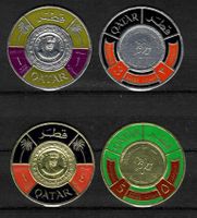1966 Gold & Silver Qatar Shaikh Ahmed Coin Stamps /**
