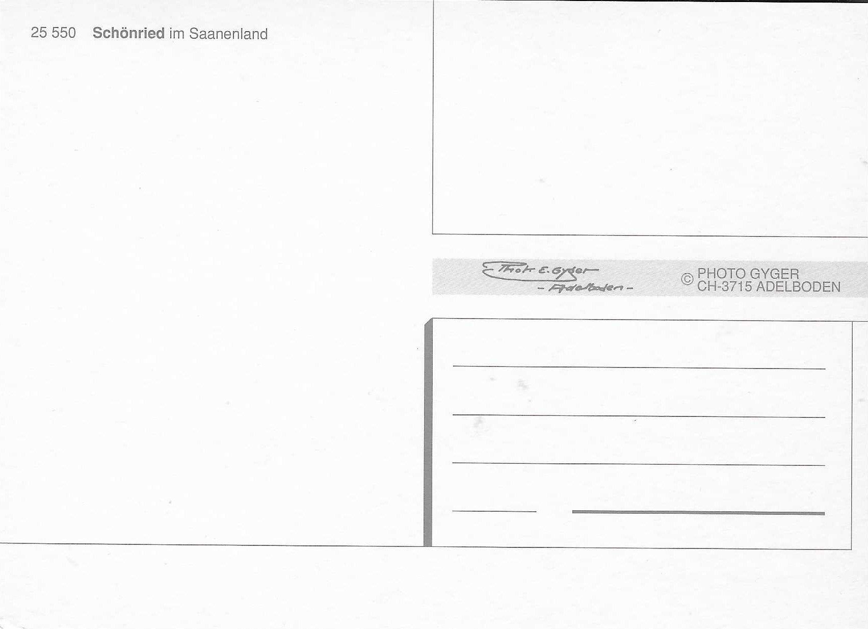 Ansichtskarten: Schönried im Saanenland BE – Neu (gemäss Beschreibung) aus Rothrist von Stranglehold 1