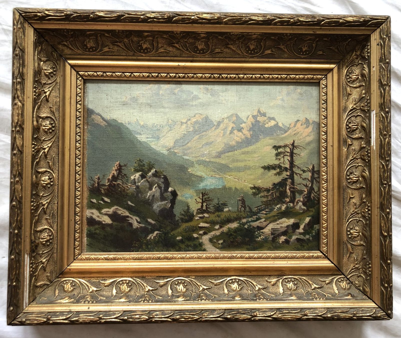 Tableaux: Antikes Ölgemälde - Engadin Schweiz - Um 1900 – D'occasion à Schaffhausen par durruti
