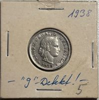 Schweiz 20 Rappen 1938 B - abart, offenes 9