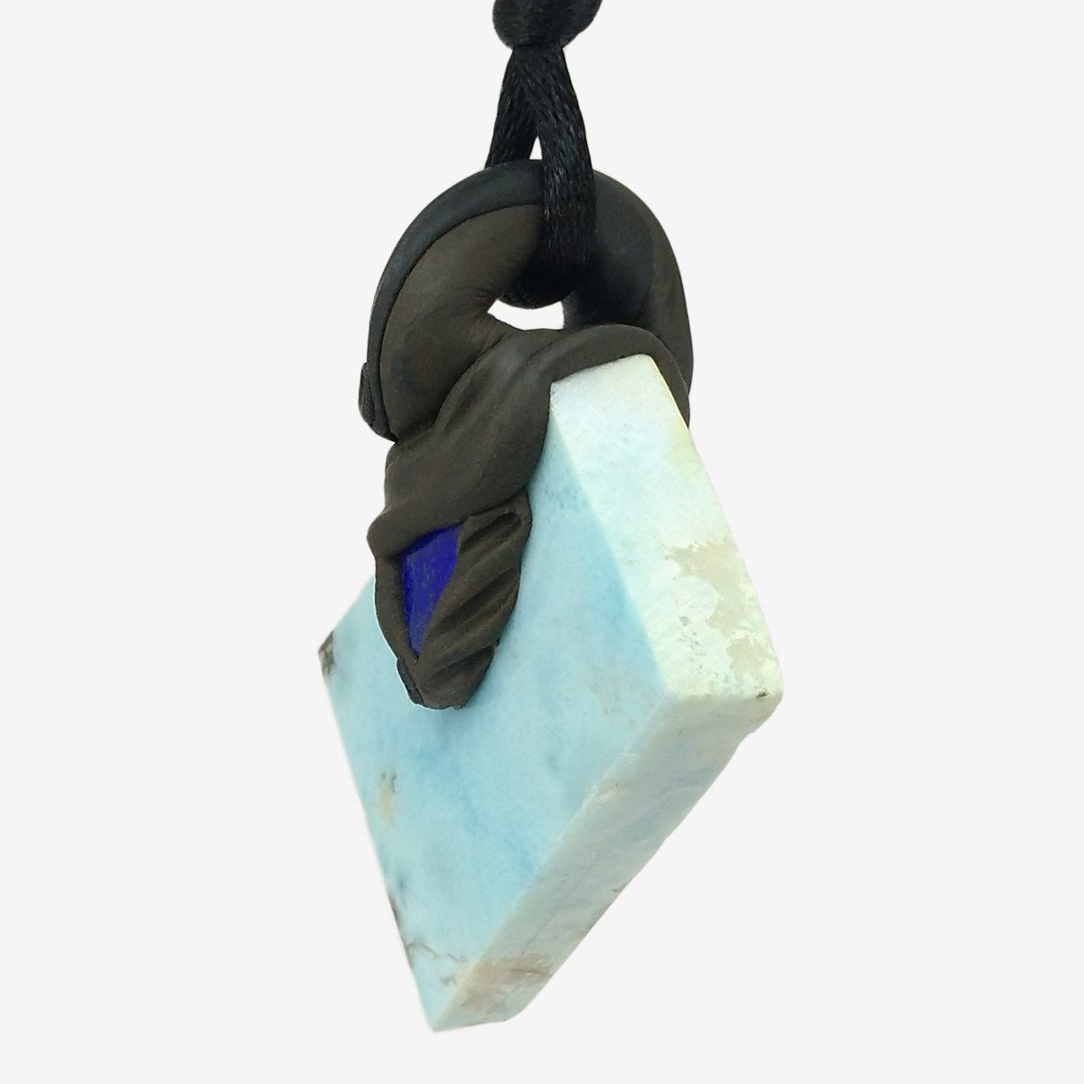 Pietre preziose: Larimar Steinanhänger mit Lapislazuli – Nuovo e nell'imballaggio originale da Meilen venduto da Kaleidoskopia 1