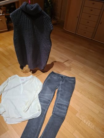 Megaschöne jeans,gratis Blüsli + Pulli mit Rollkragen gr.38