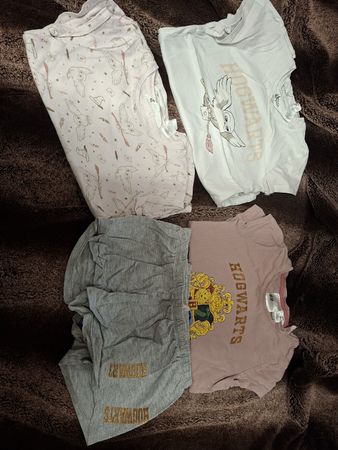 Gr 10/116 H&M 2x 2 T-Shirts 2x Kurzarm Pyjama Zwillingsmädch