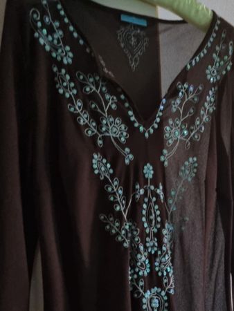 Tunika / Kleid bestickt,  Voile