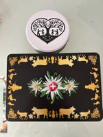 Blechdose rechteckig Edelweiss und Schweizerkreuz 30x20cm
