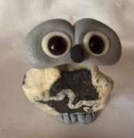 Eule Figur ist ein Naturstein Handgemacht wunder Schön 