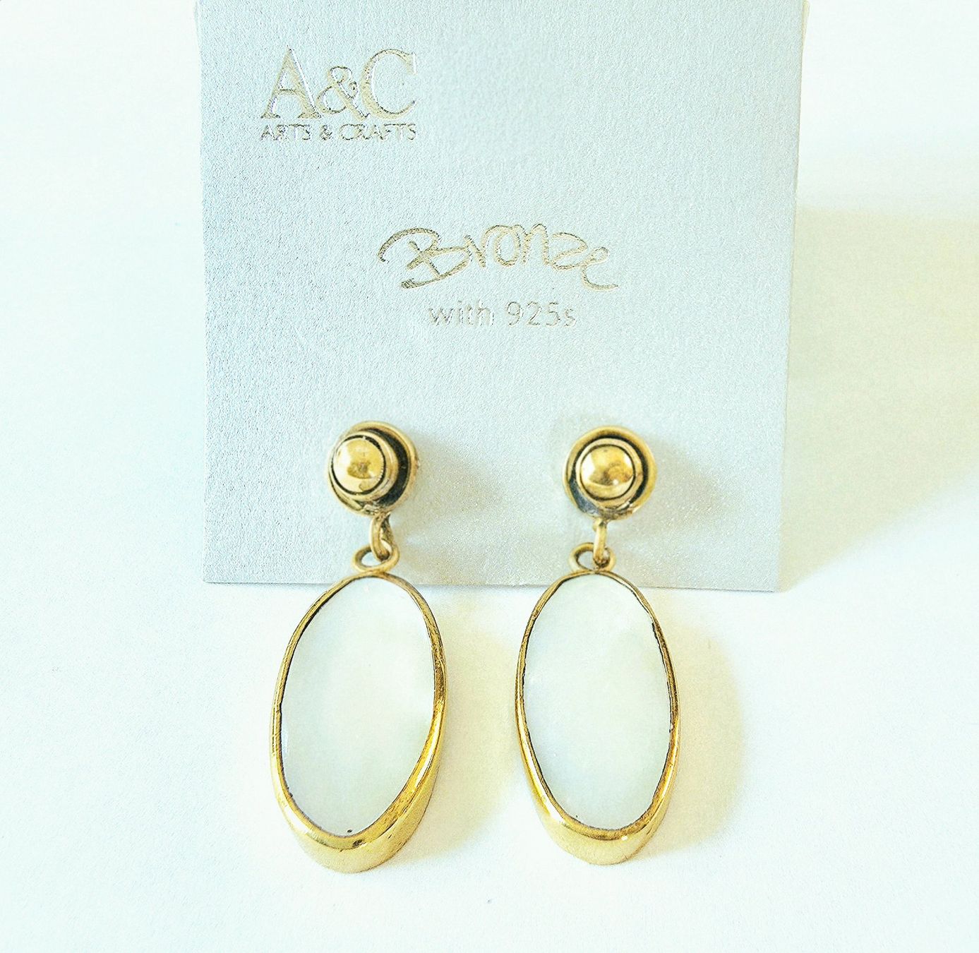 Boucles d'oreille: Bronze Ohrringe mit Perlmutt - Neu – Neuf avec emballage d'origine à Uetikon am See par Springdream 3