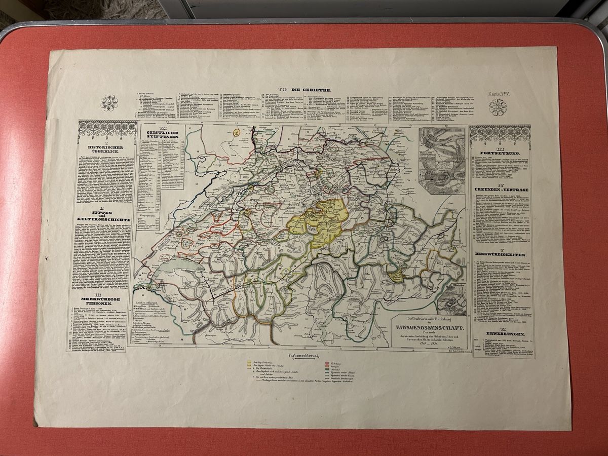 Landkarten & Atlanten: Alte Landkarte der Eidgenossenschaft,Top! – Gebraucht aus Lanzenhäusern von vic63