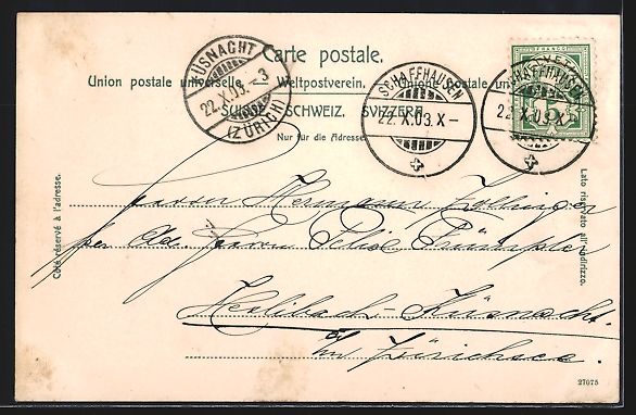 Cartoline postali: Schaffhausen, Vordergasse mit Geschäfte – Usato da Berlin venduto da bartko-reher 1