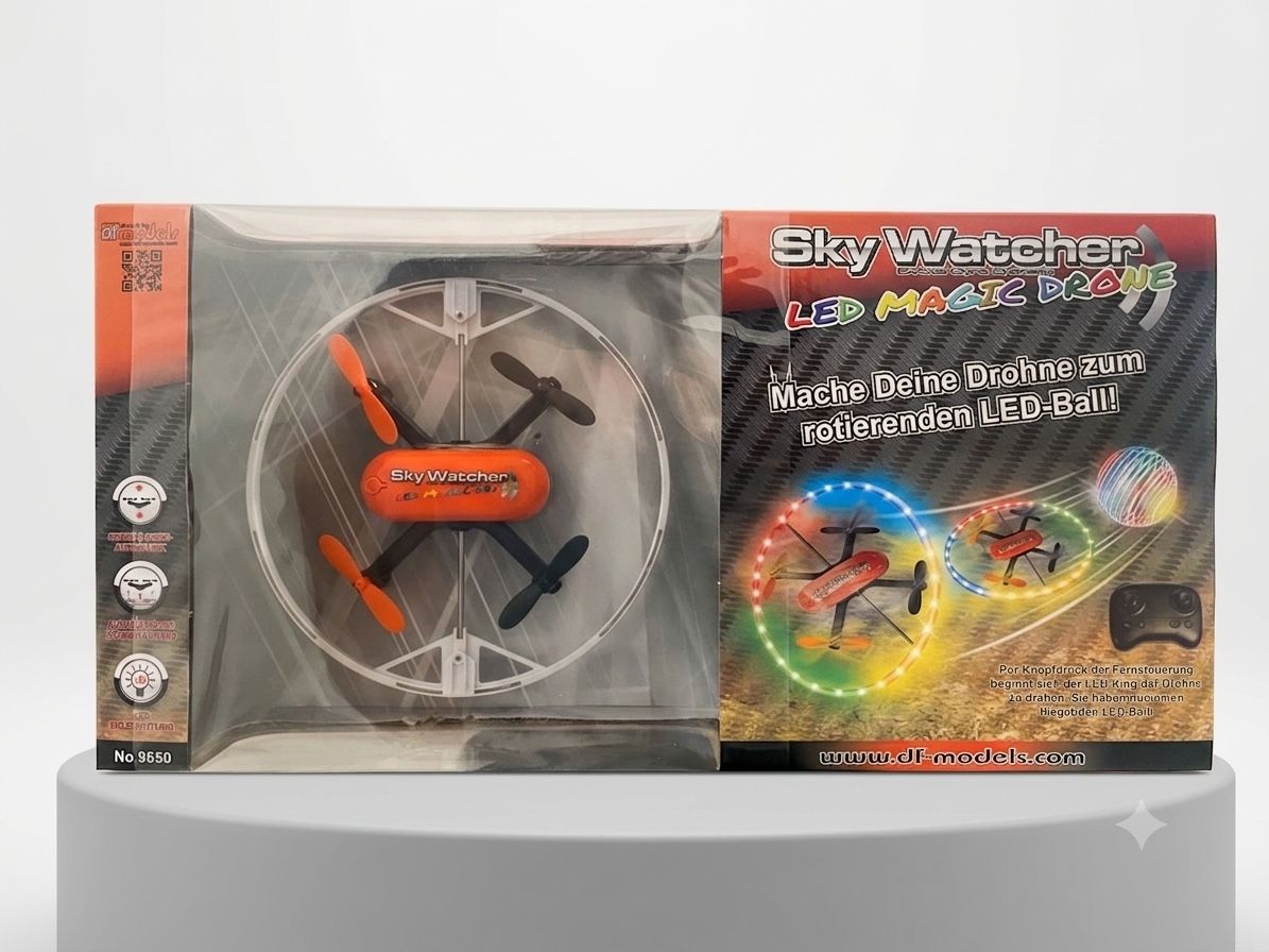 RC Modellbau: DF Models Sky Watcher LED Magic Drone – Neuwertiger Indoor-S – Neu und originalverpackt aus Brüttisellen von Alpen_Shop24