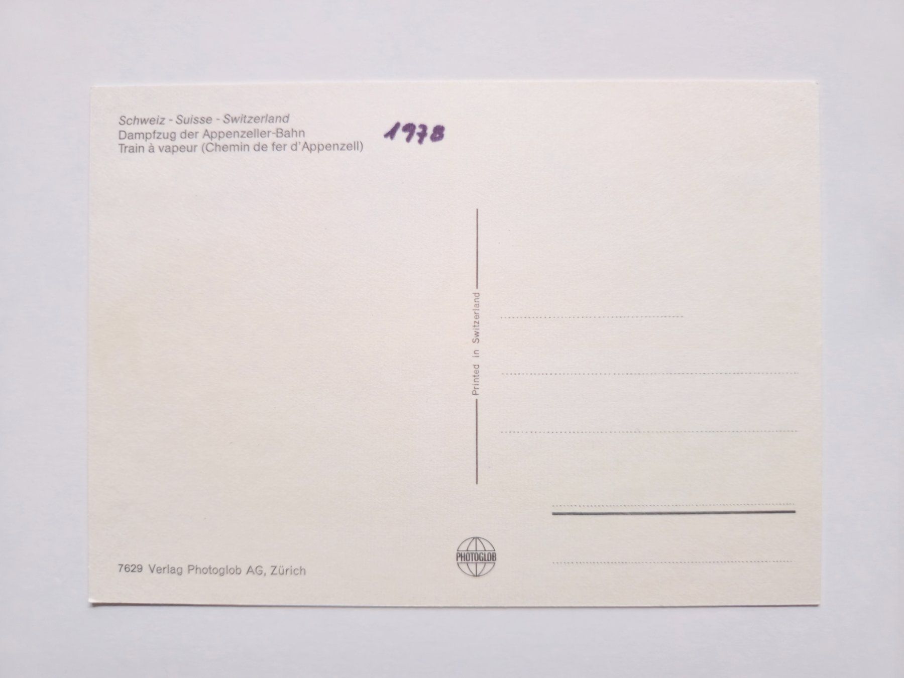 Cartoline postali: AK Bahnen Appenzeller Bahn alt – Usato da Dättlikon venduto da Wundertuete_ 1