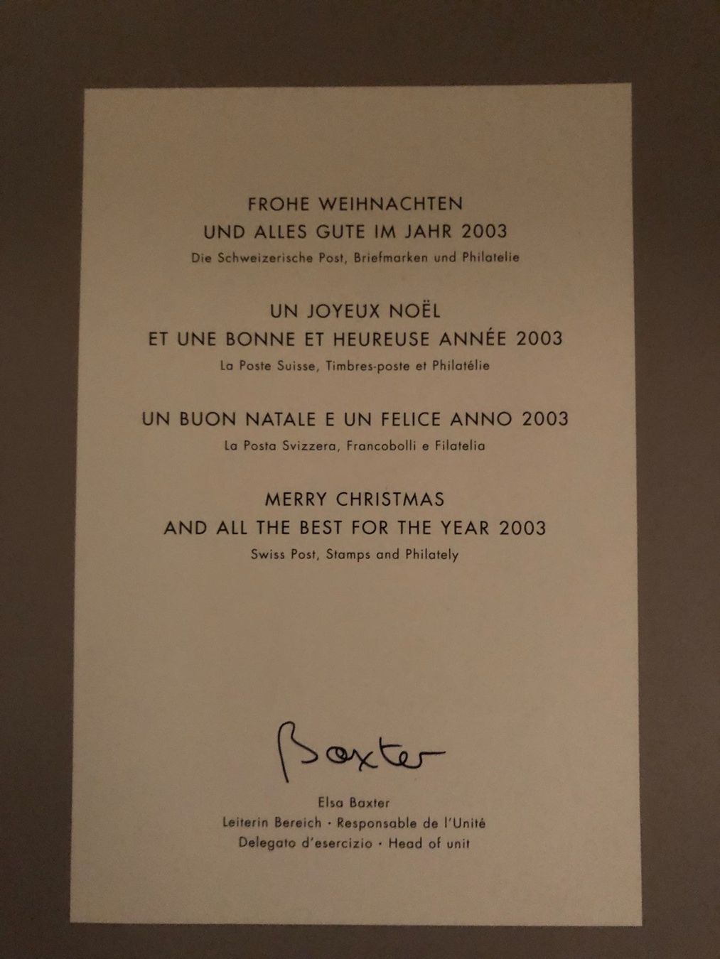 Tutti i francobolli: PTT-Weihnachtskarte 19.11.2002, 1A Zustand – Nuovo (secondo la descrizione) da Landquart venduto da interesse63 3