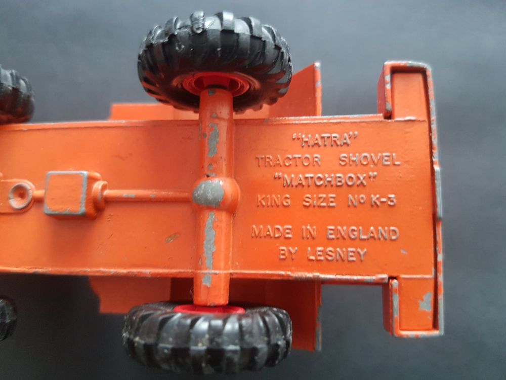 Miniature Matchbox Kingsize K-3 Tractor Shovel HATRA - Bulldozer, Occasion, Métal Lesney