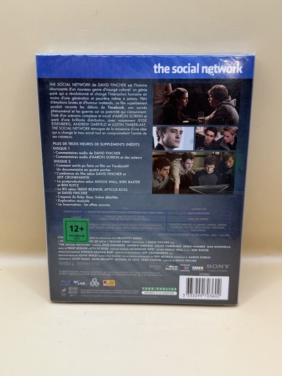 Tutti i DVDs: Blu-ray Collector The Social Network NEW – Nuovo e nell'imballaggio originale da Genève venduto da sho_67qj 1
