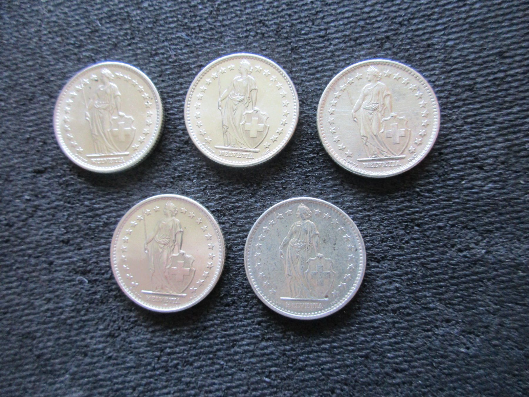 Tutti le monete: 5 Schweizer SILBER Zweifränkler von 1965 – Usato da Schafisheim venduto da reno007 3
