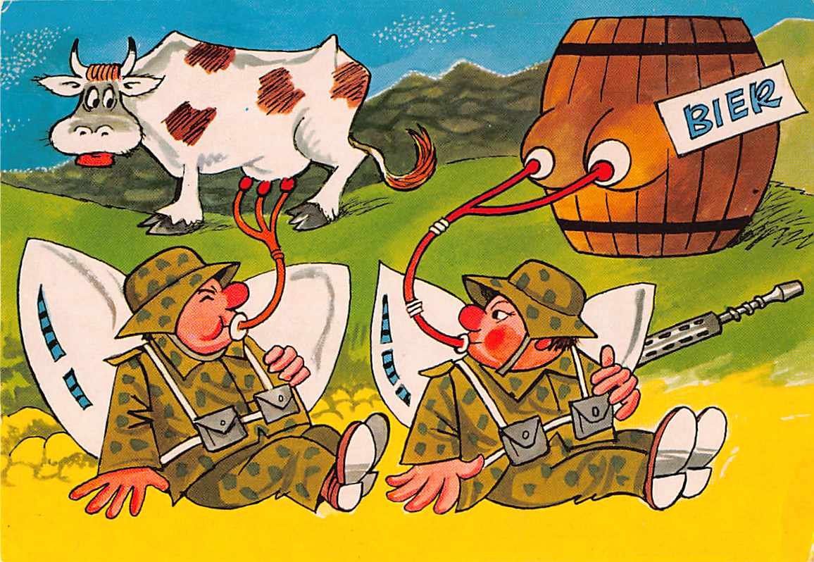Cartoline postali: 5 MILITÄR-HUMOR-Ansichtskarten mit FELDPOST – Usato da Lufingen venduto da TopAnsichtskarten 8