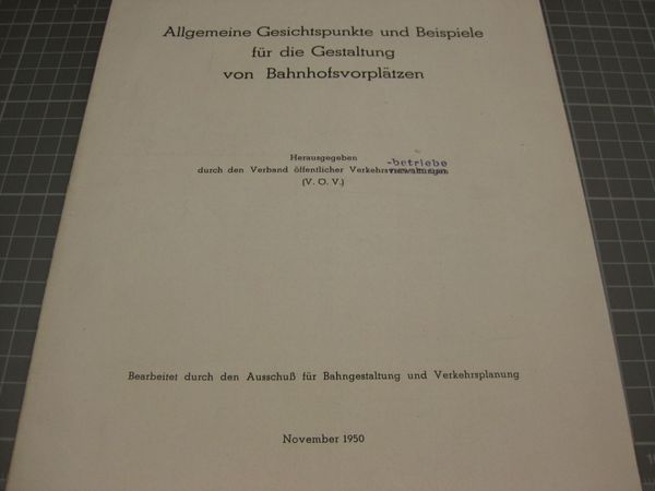Bücher: Gestaltung von Bahnhofvorplätzen – Gebraucht aus Malters von Marosko