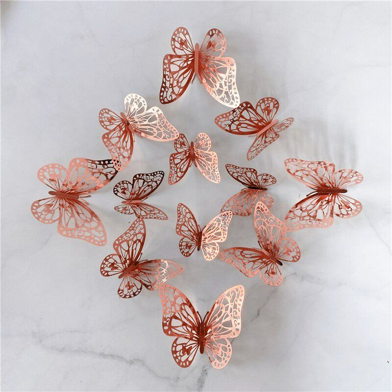 Aufkleber: 12Stk. 3D Schmetterling Wand Aufkleber – Neu und originalverpackt aus Uerkheim von Kaufoption