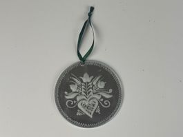 Glas Anhänger mit Floralmotiv