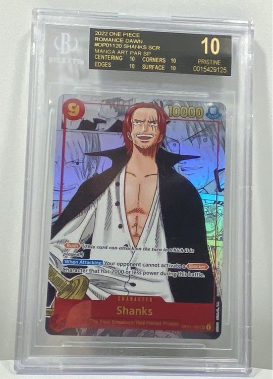 One Piece OP01-120 Shanks Manga EN BGS 10 BLACK LABEL | Kaufen auf Ricardo