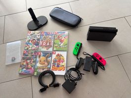 Nintendo Switch Konsole mit Spielen und Zubehör OVP
