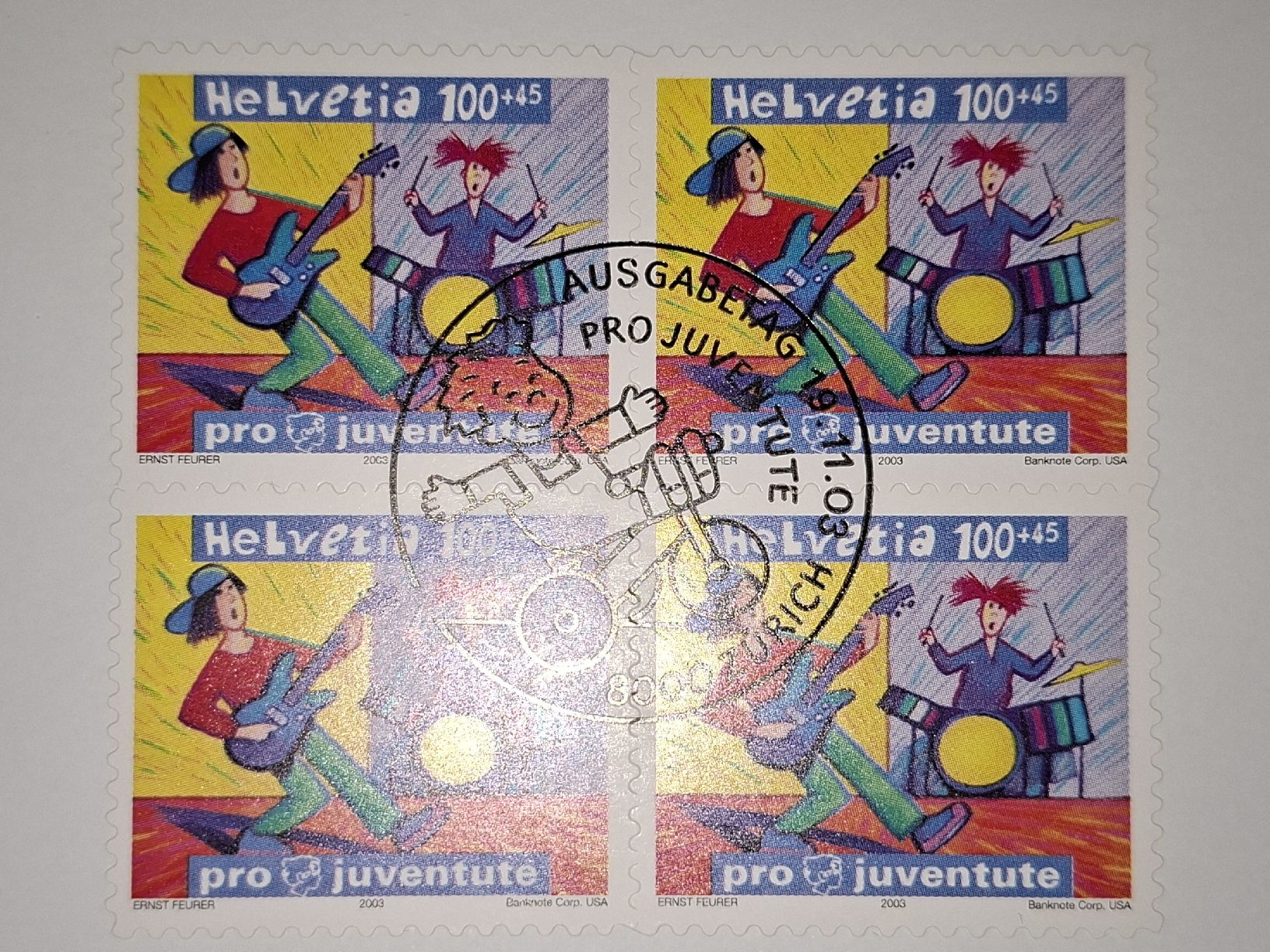 Tutti i francobolli: Pro Juventute FDC 4er Blocks 2003 – Usato da Balgach venduto da SIMEON27 2