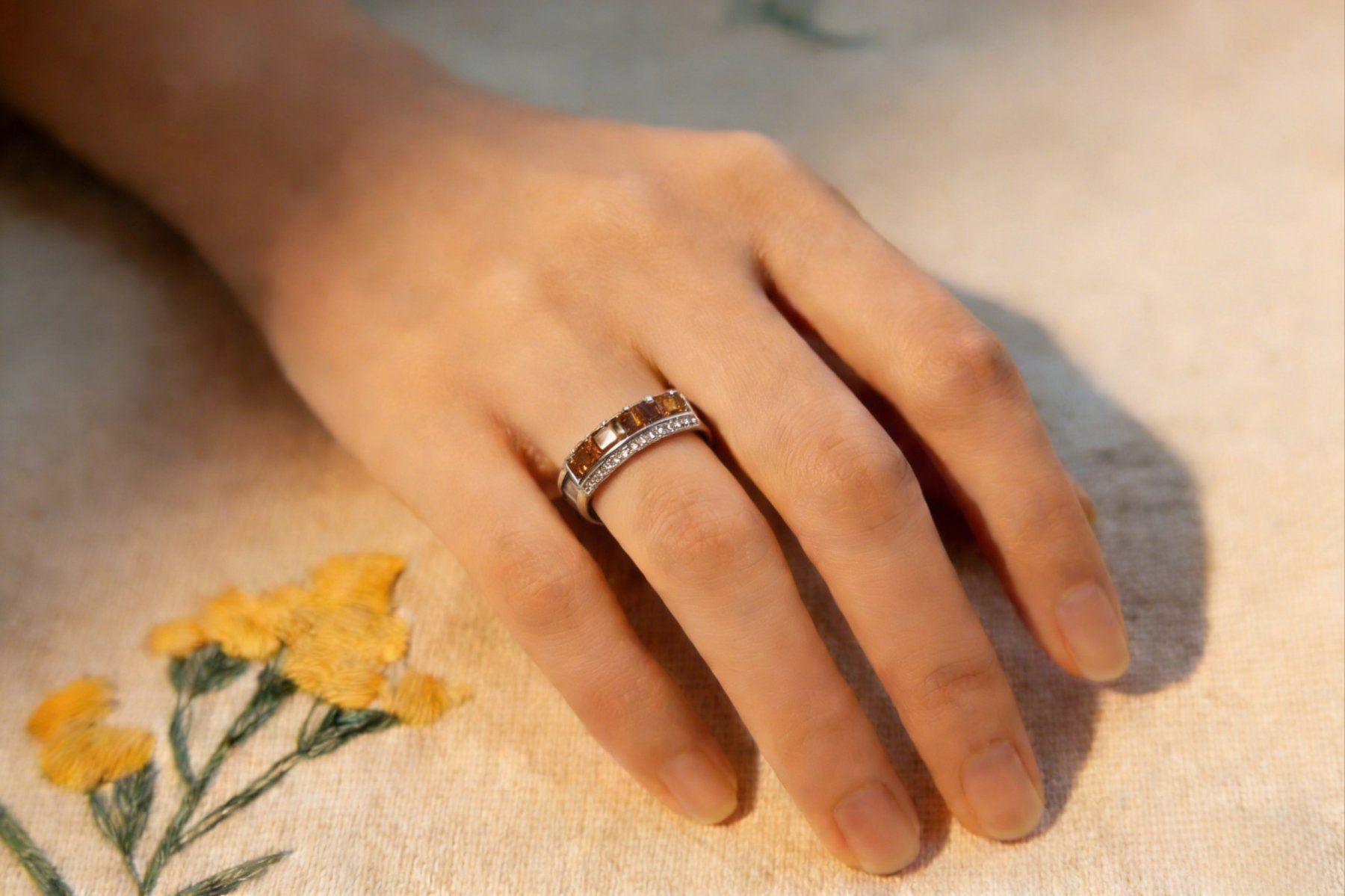 Anelli: NEW - S925 Citrine Ring (Adjustable) – Nuovo (secondo la descrizione) da Zürich venduto da cin_wcf6 6