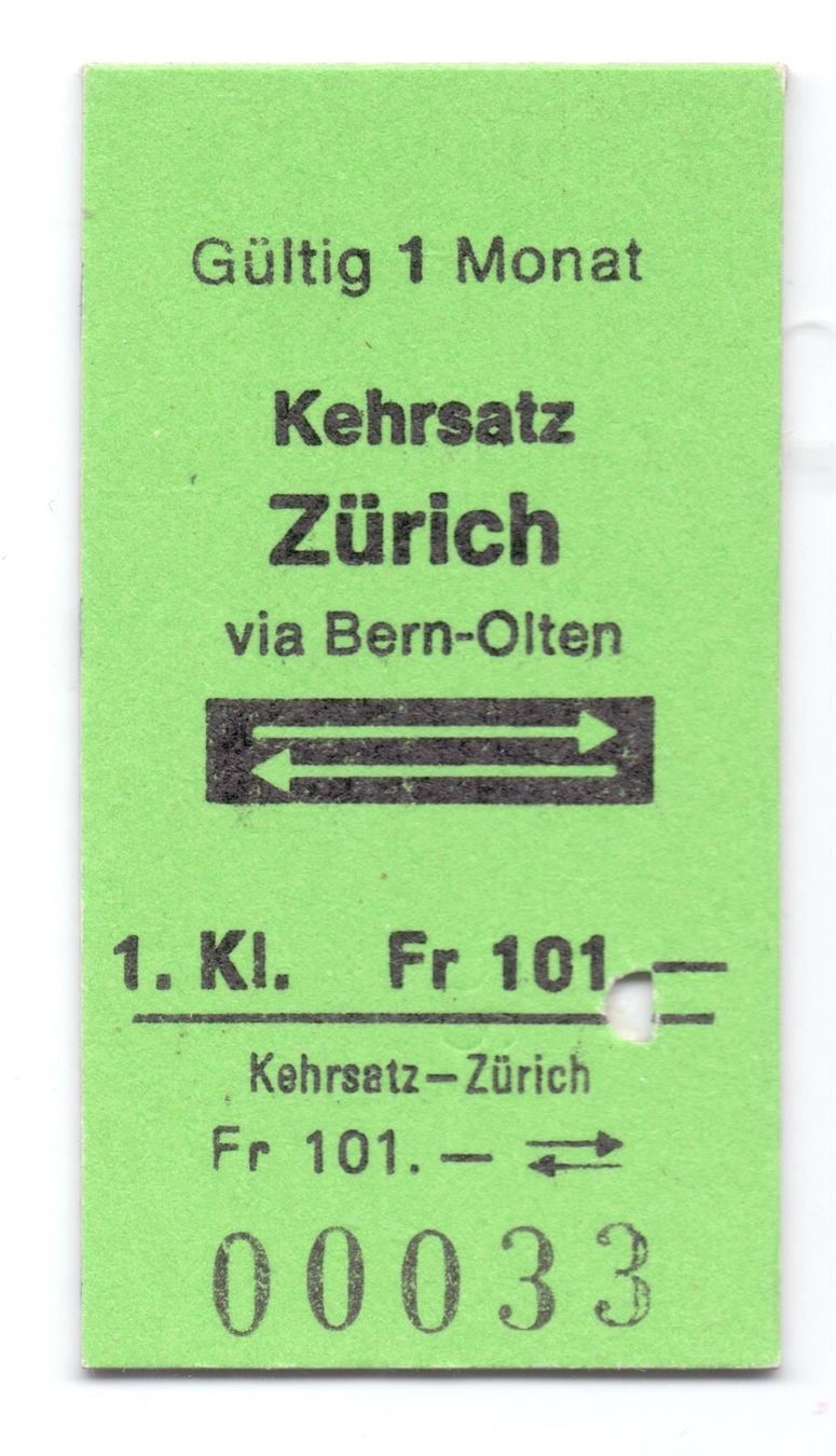 Tickets: Billette Kehrsatz - Zürich – Gebraucht aus Langenthal von Sammlungs_aus