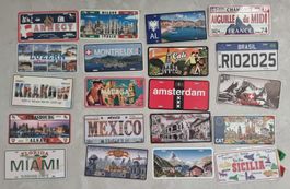 Blechschild Schilder Set Souvenir 20 Stueck Sammlung neu