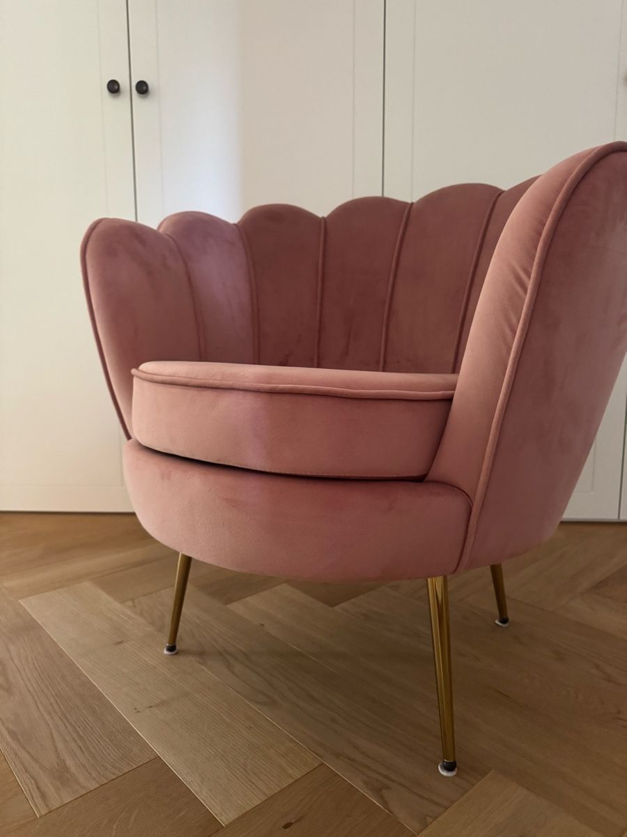 Poltrone: Sessel rosa Muschelform Samt gepolstert  – Usato da Zürich venduto da milenaxx 3